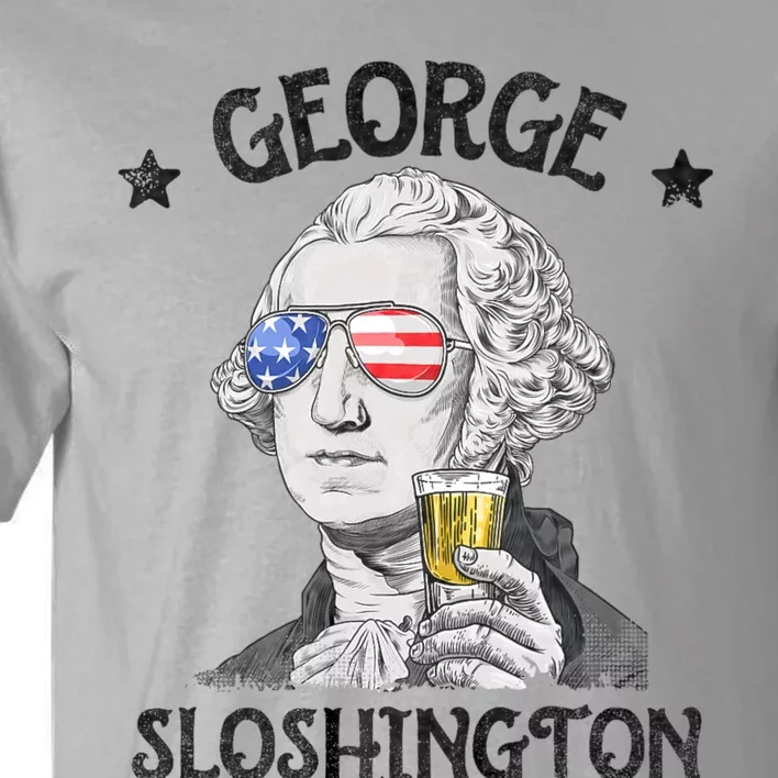 George Sloshington Washington 4th Of July Usa Flag Tall T-Shirt