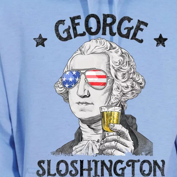 George Sloshington Washington 4th Of July Usa Flag Unisex Surf Hoodie