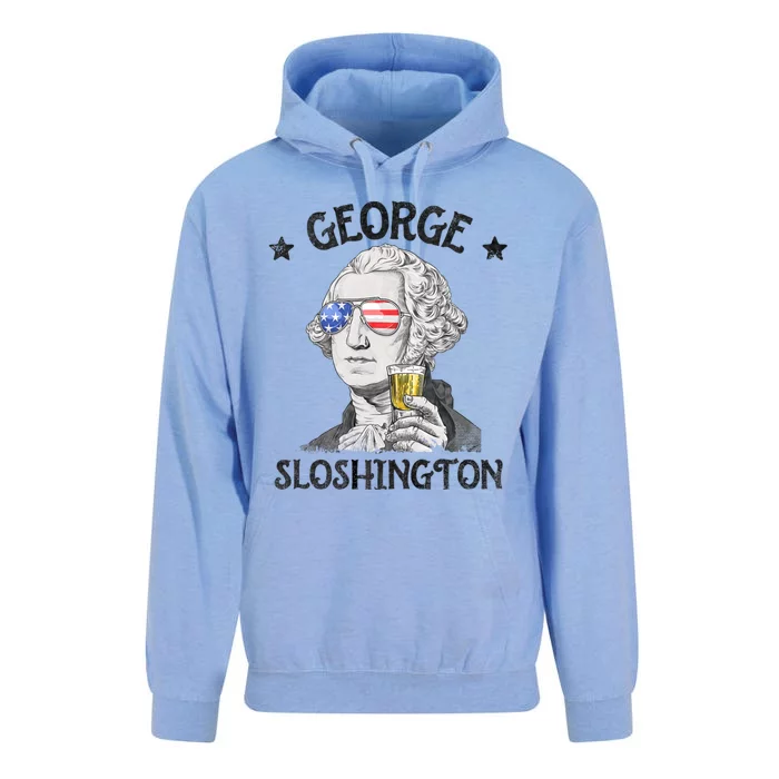 George Sloshington Washington 4th Of July Usa Flag Unisex Surf Hoodie