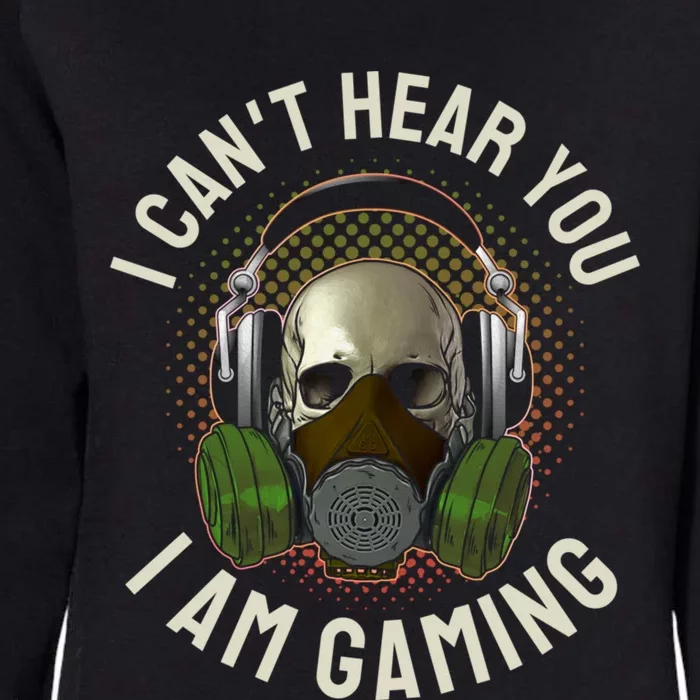 Gamer Skull With Headset Mask I Cant Hear You I Am Gaming Gift Womens California Wash Sweatshirt