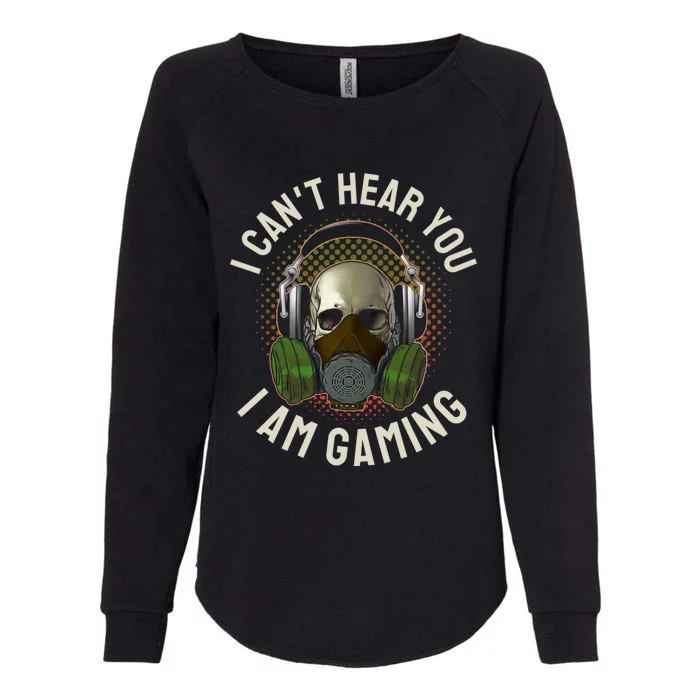 Gamer Skull With Headset Mask I Cant Hear You I Am Gaming Gift Womens California Wash Sweatshirt