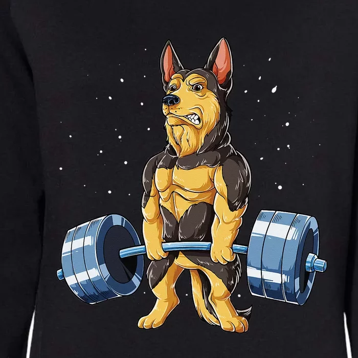 German Shepherd Weightlifting Funny Deadlift Fitness Gym Womens California Wash Sweatshirt