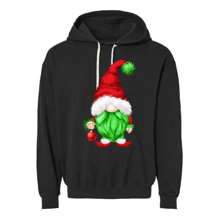 Grumpy Santa With Xmas Tree Ball Funny Anti Christmas Gnome Gift Garment-Dyed Fleece Hoodie