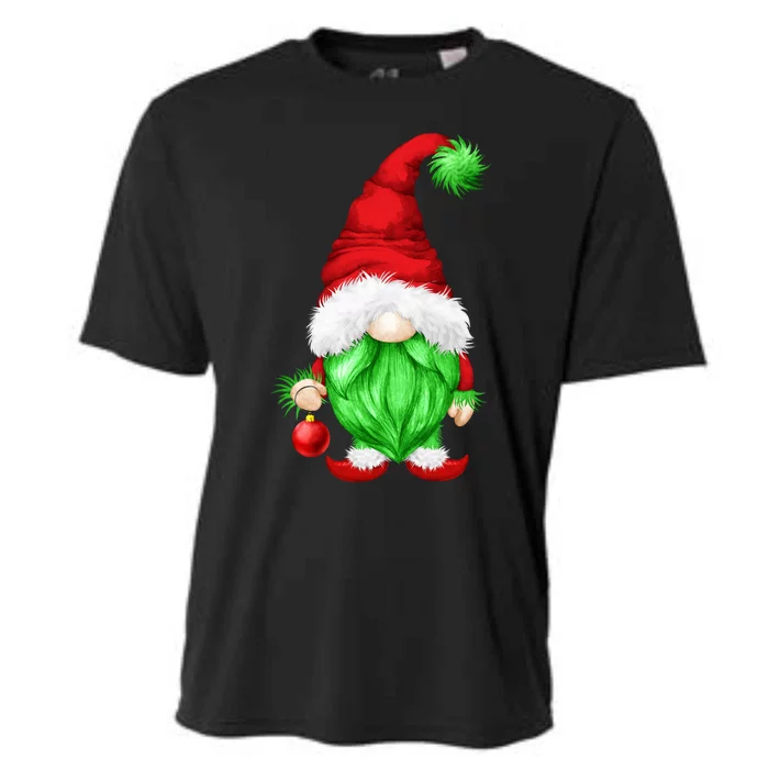 Grumpy Santa With Xmas Tree Ball Funny Anti Christmas Gnome Gift Cooling Performance Crew T-Shirt