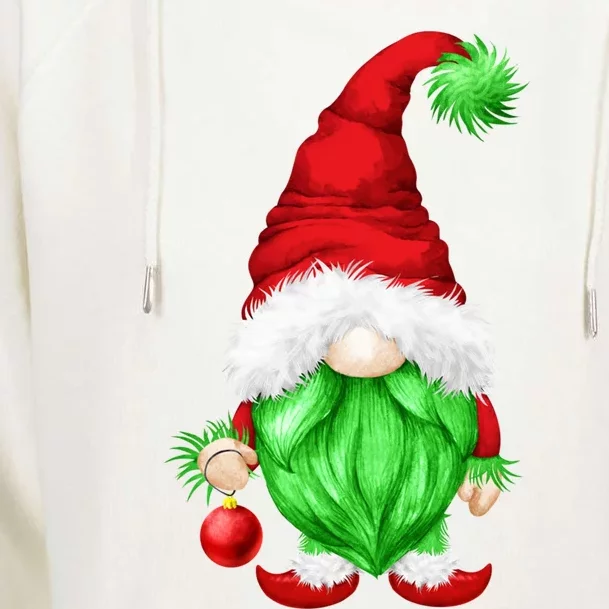 Grumpy Santa With Xmas Tree Ball Funny Anti Christmas Gnome Gift Womens Funnel Neck Pullover Hood