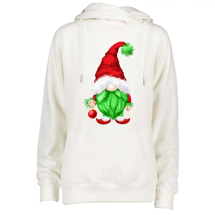 Grumpy Santa With Xmas Tree Ball Funny Anti Christmas Gnome Gift Womens Funnel Neck Pullover Hood