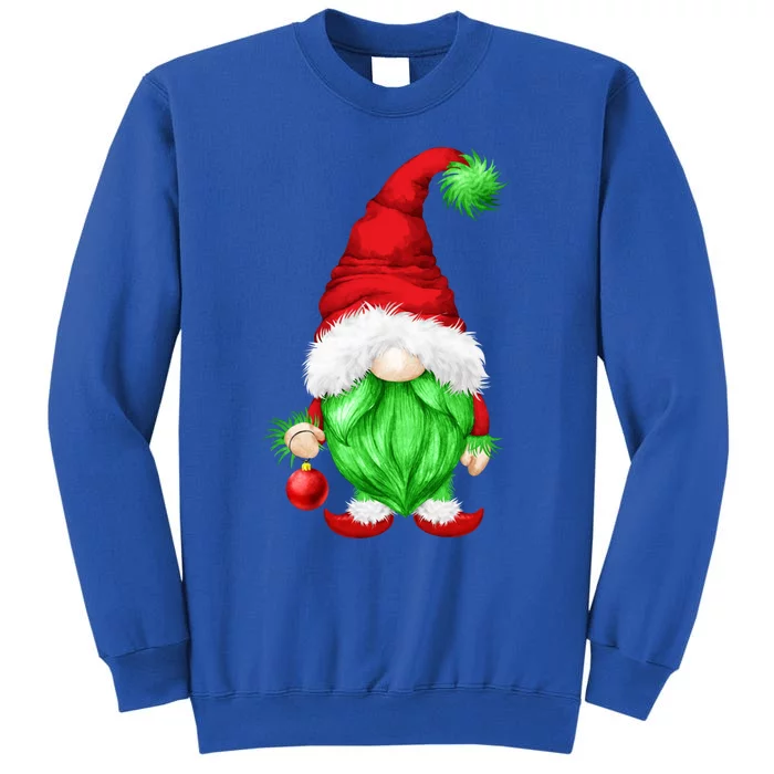 Grumpy Santa With Xmas Tree Ball Funny Anti Christmas Gnome Gift Tall Sweatshirt