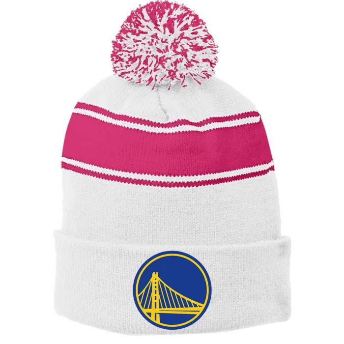 Golden State Warriors Stripe Pom Pom Beanie