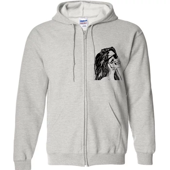 Girl Skull Woman Skull Full Zip Hoodie