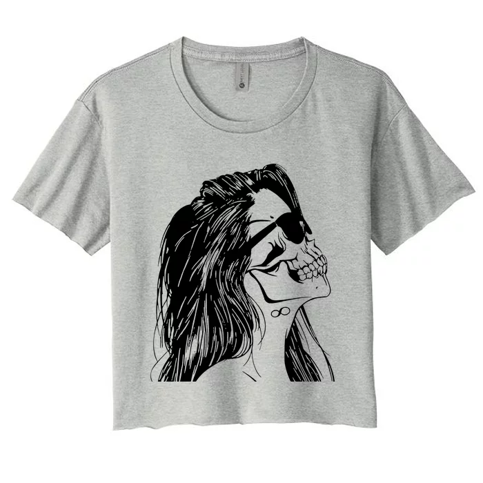 Girl Skull Woman Skull Women's Crop Top Tee