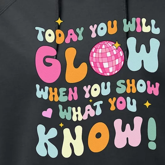 Groovy Show What You Know Test Testing Day Teacher Student Gift Performance Fleece Hoodie