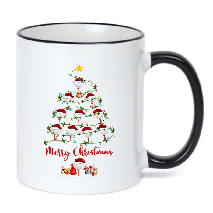 Golf Sports Xmas Lighting Santa Golf Christmas Tree Gift Black Color Changing Mug