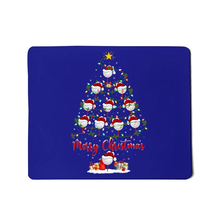 Golf Sports Xmas Lighting Santa Golf Christmas Tree Gift Mousepad