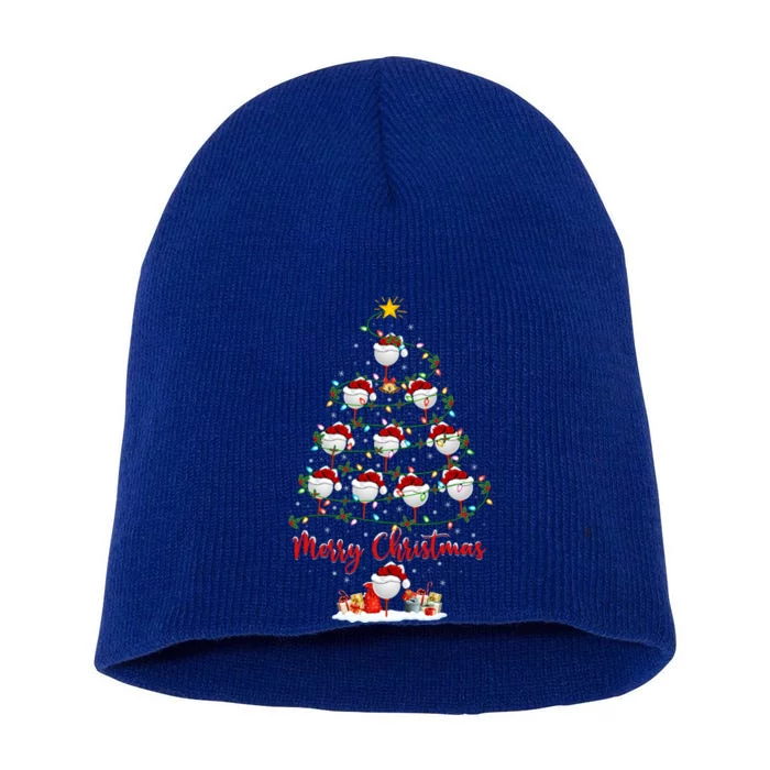 Golf Sports Xmas Lighting Santa Golf Christmas Tree Gift Short Acrylic Beanie