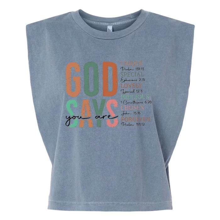 God Says You Are Inspiration Sunflower Faith Garment-Dyed Women's Muscle Tee