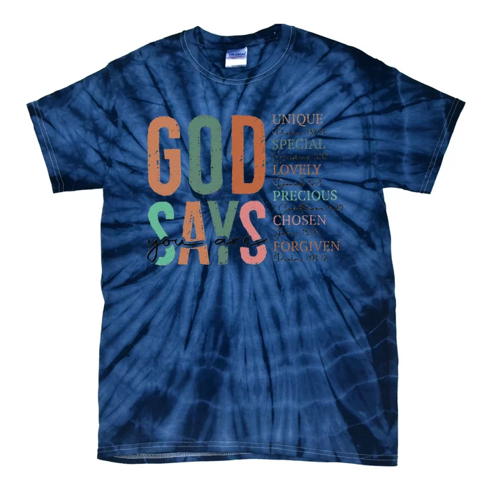 God Says You Are Inspiration Sunflower Faith Tie-Dye T-Shirt