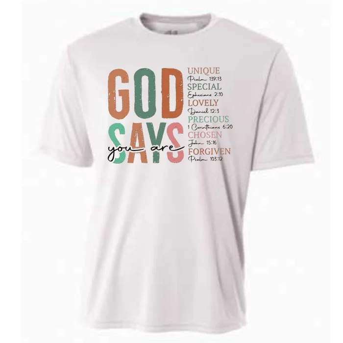 God Says You Are Inspiration Sunflower Faith Cooling Performance Crew T-Shirt