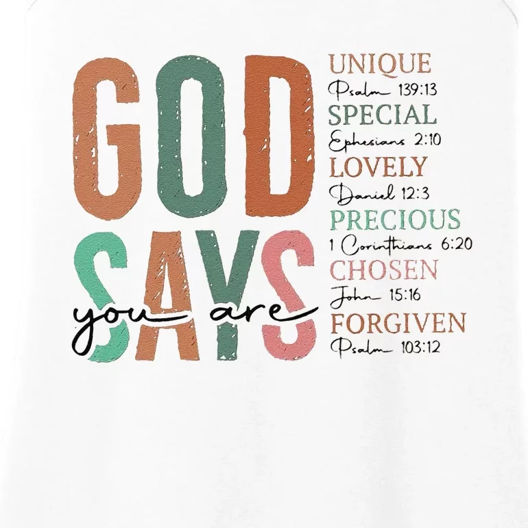 God Says You Are Inspiration Sunflower Faith Ladies Essential Tank