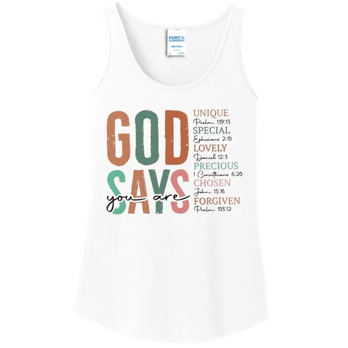 God Says You Are Inspiration Sunflower Faith Ladies Essential Tank