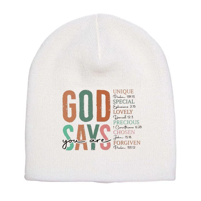 God Says You Are Inspiration Sunflower Faith Short Acrylic Beanie