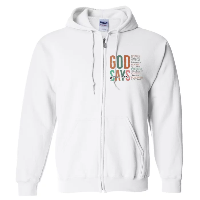 God Says You Are Inspiration Sunflower Faith Full Zip Hoodie