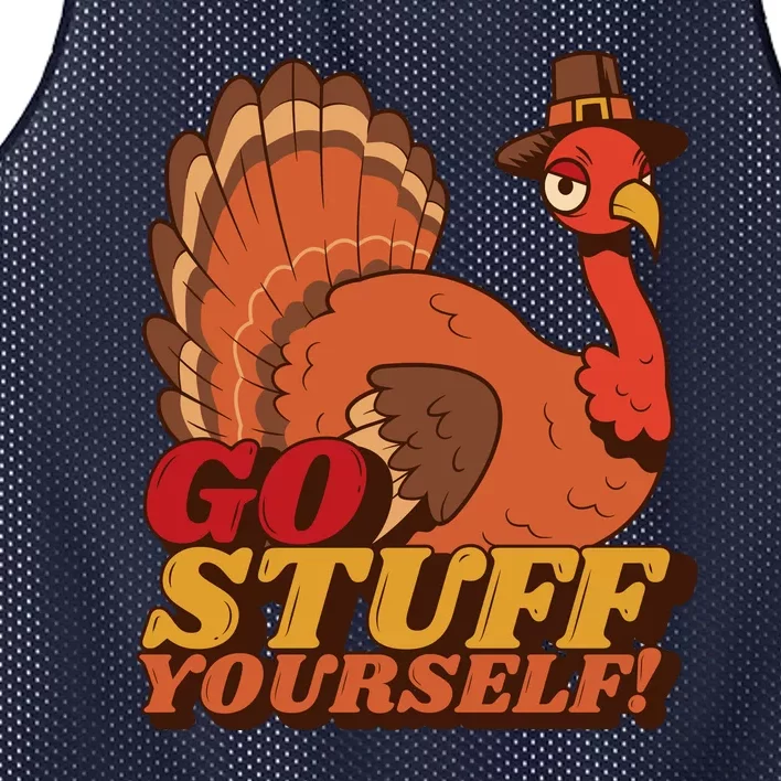 Go Stuff Yourself Funny Thanksgiving Mesh Reversible Basketball Jersey Tank