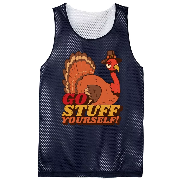 Go Stuff Yourself Funny Thanksgiving Mesh Reversible Basketball Jersey Tank