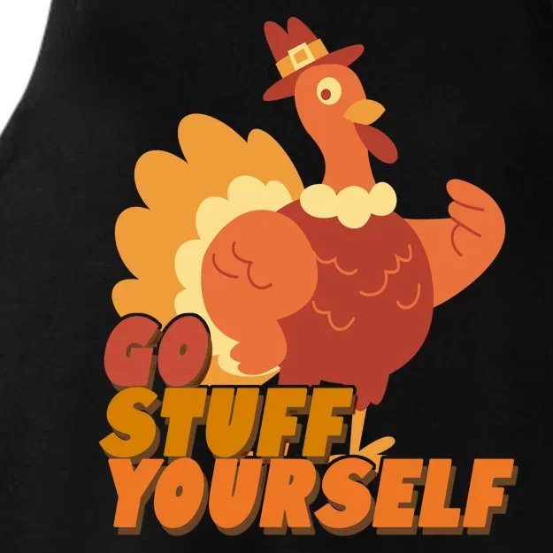 Go Stuff Yourself Funny Thanksgiving Turkey Holiday Ladies Tri-Blend Wicking Tank