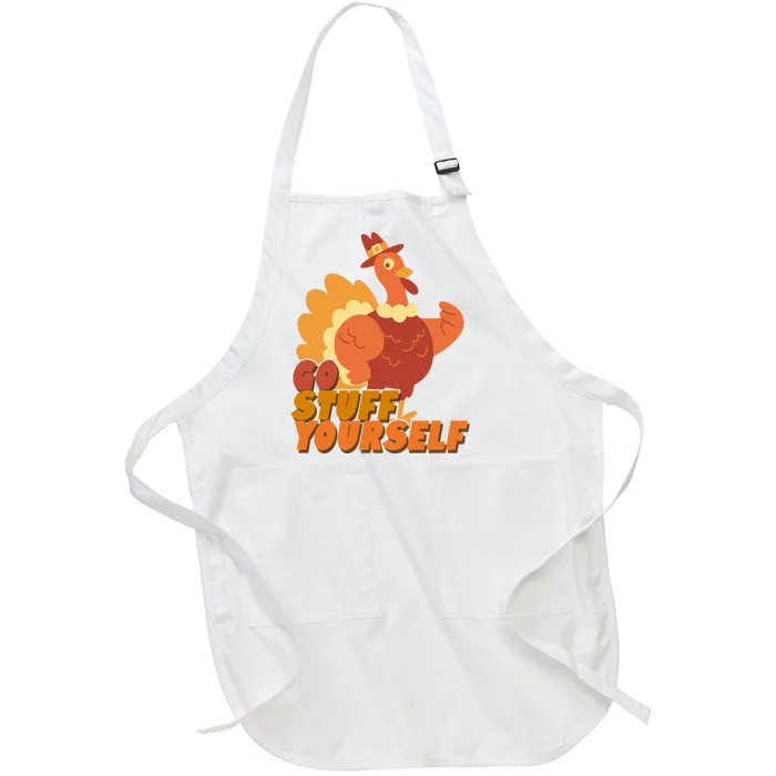 Go Stuff Yourself Funny Thanksgiving Turkey Holiday Full-Length Apron With Pocket