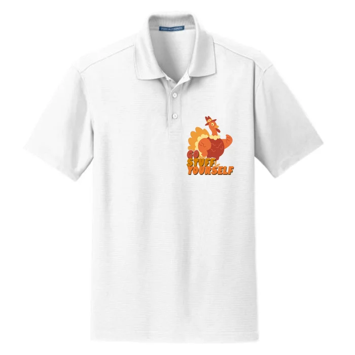 Go Stuff Yourself Funny Thanksgiving Turkey Holiday Dry Zone Grid Performance Polo