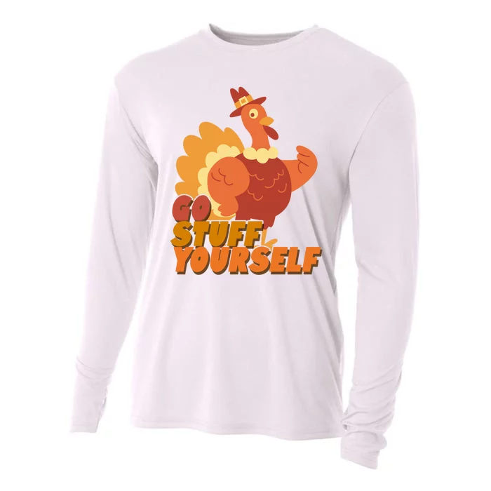 Go Stuff Yourself Funny Thanksgiving Turkey Holiday Cooling Performance Long Sleeve Crew