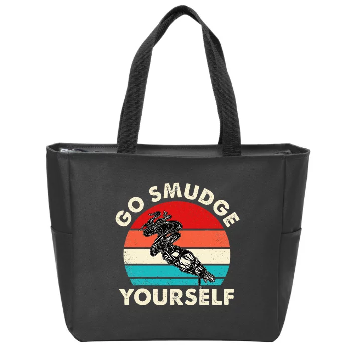 Go Smudge Yourself Native American Funny Smudging Feather Zip Tote Bag