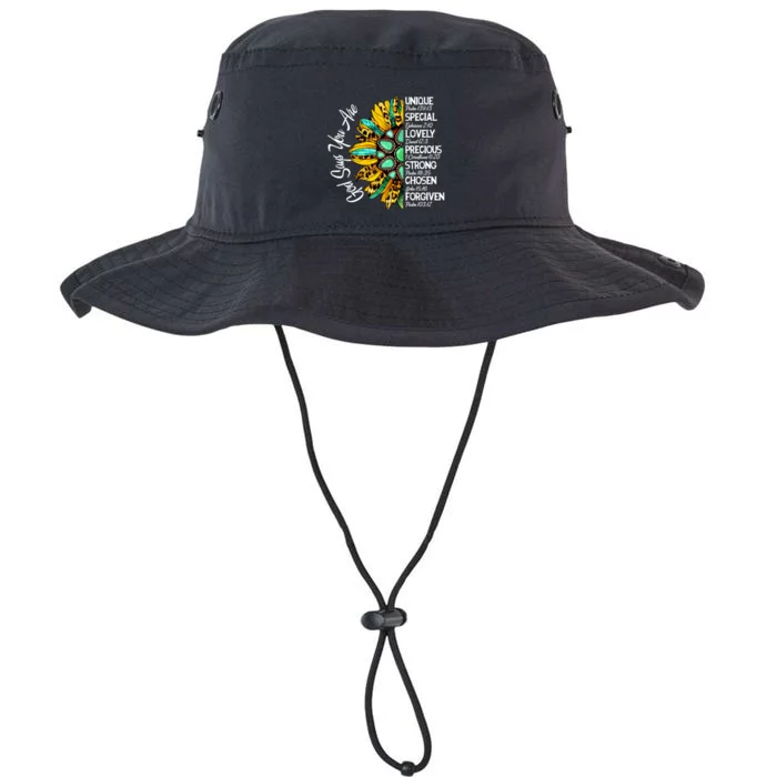 God Says You Are Sunflower Christian Bible Verses Gift Legacy Cool Fit Booney Bucket Hat