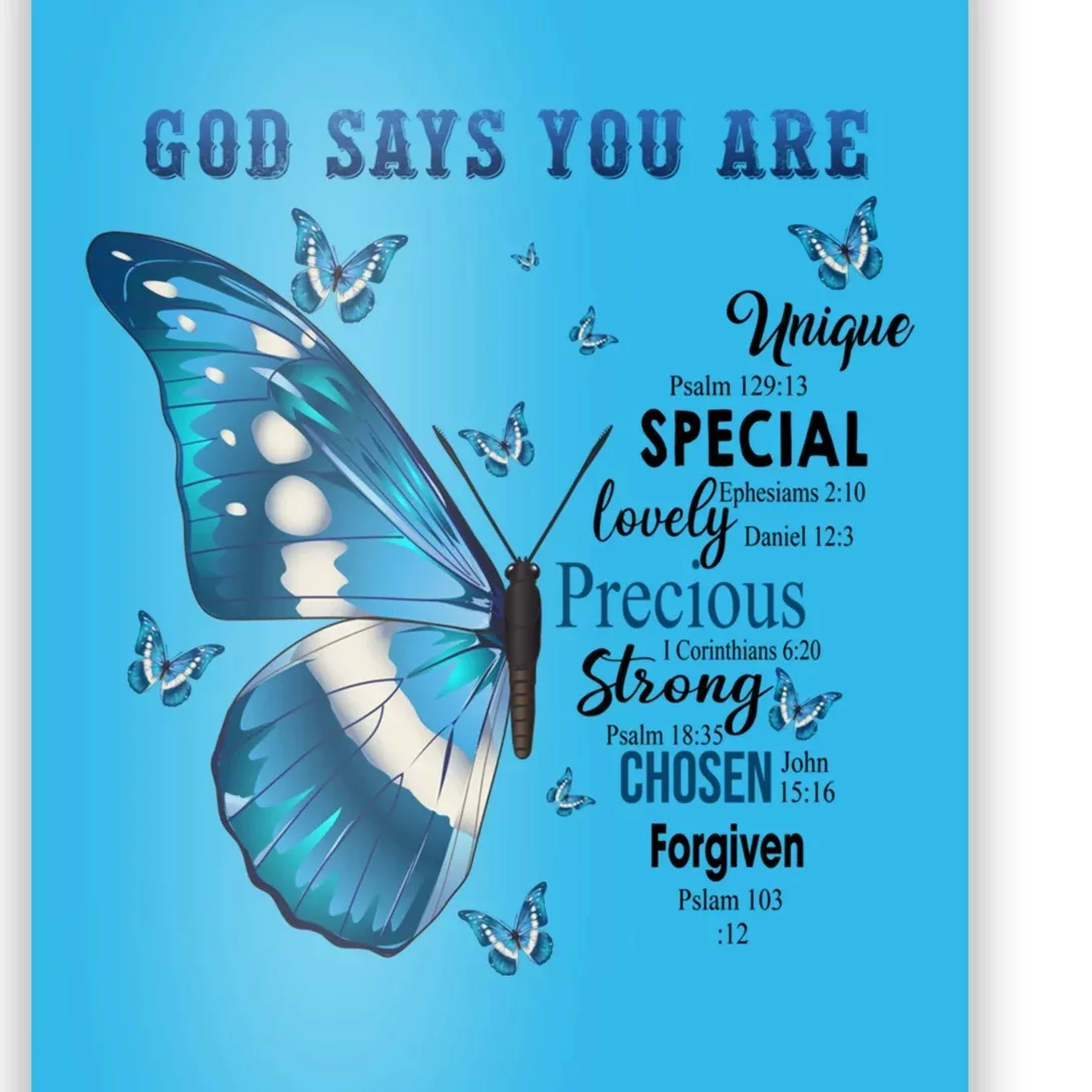 God Says You Are Unique Psalm 129 13 Special Ephesiams 2 10 Great Gift Poster