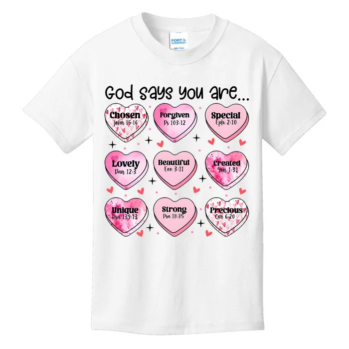 God Says You Are Valentine Day Lover Couple Matching Kids T-Shirt