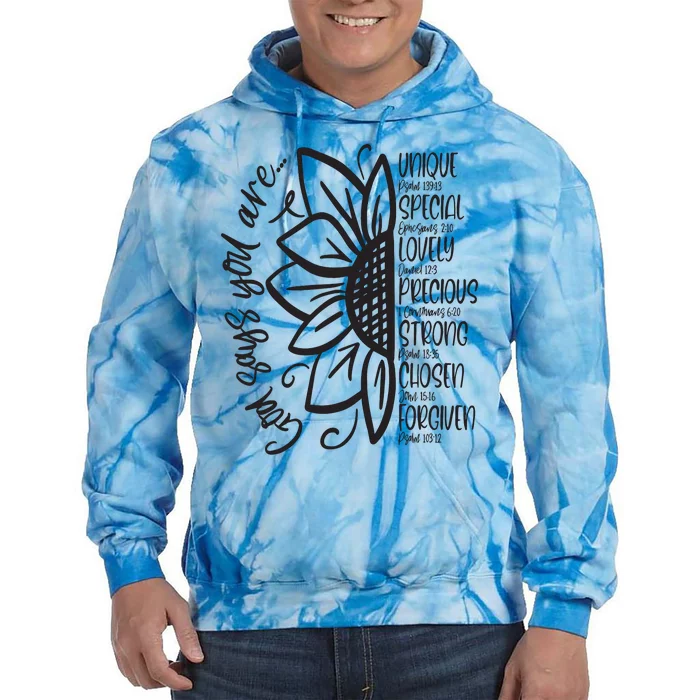 God Says You Are Sunflower Leopard Christian Believers God Tie Dye Hoodie