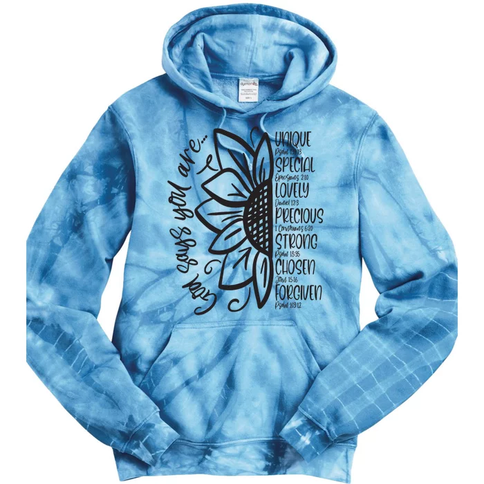 God Says You Are Sunflower Leopard Christian Believers God Tie Dye Hoodie