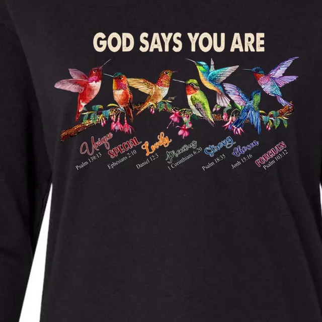 God Says You Are Unique Special Lovely Precious Strong Gift Womens Cotton Relaxed Long Sleeve T-Shirt