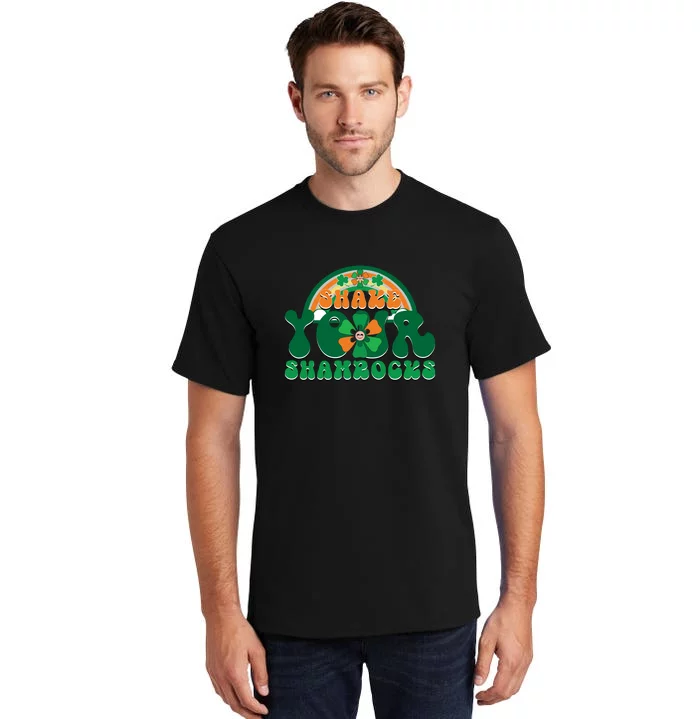 Groovy Shake Your Shamrocks Funny St. Patrick's Day Womens Tall T-Shirt