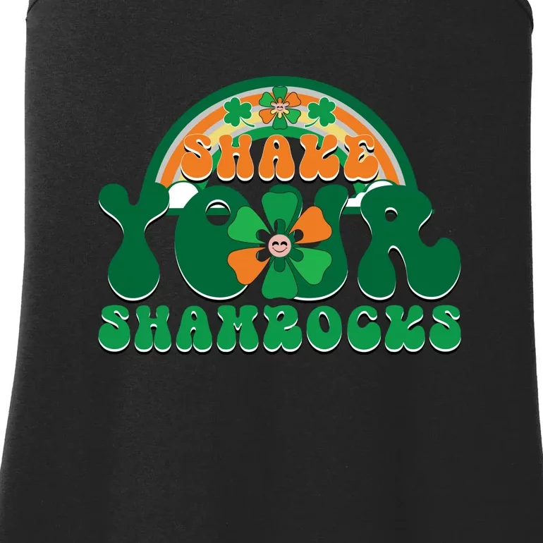 Groovy Shake Your Shamrocks Funny St. Patrick's Day Womens Ladies Essential Tank