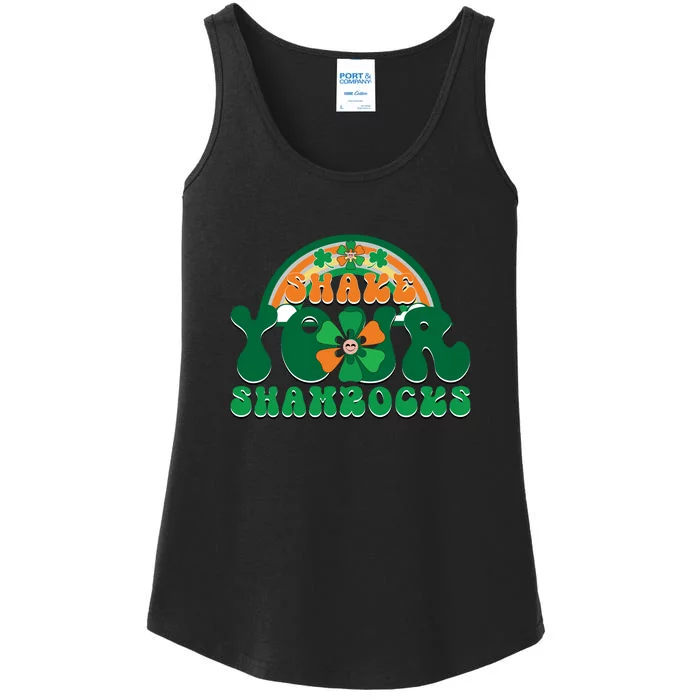 Groovy Shake Your Shamrocks Funny St. Patrick's Day Womens Ladies Essential Tank