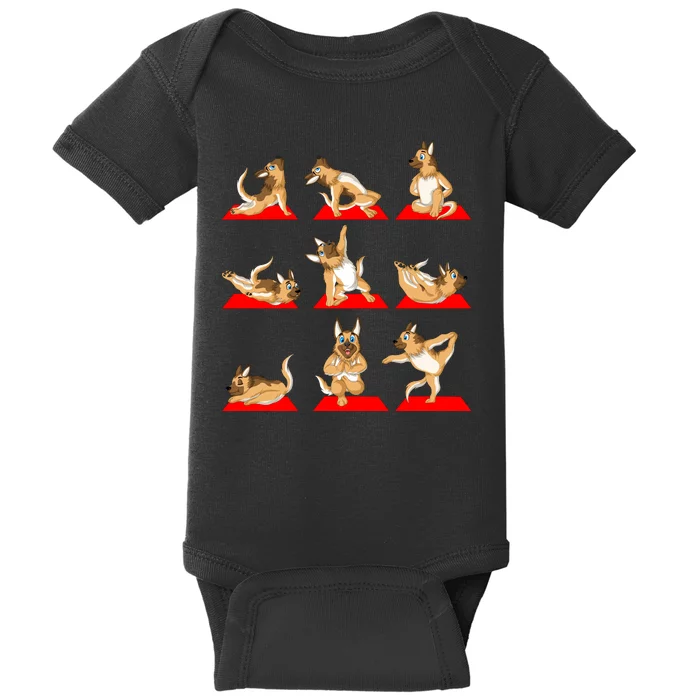 German Shepherd Yoga Baby Bodysuit