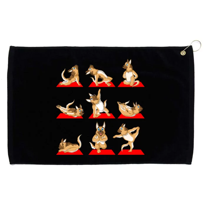 German Shepherd Yoga Grommeted Golf Towel