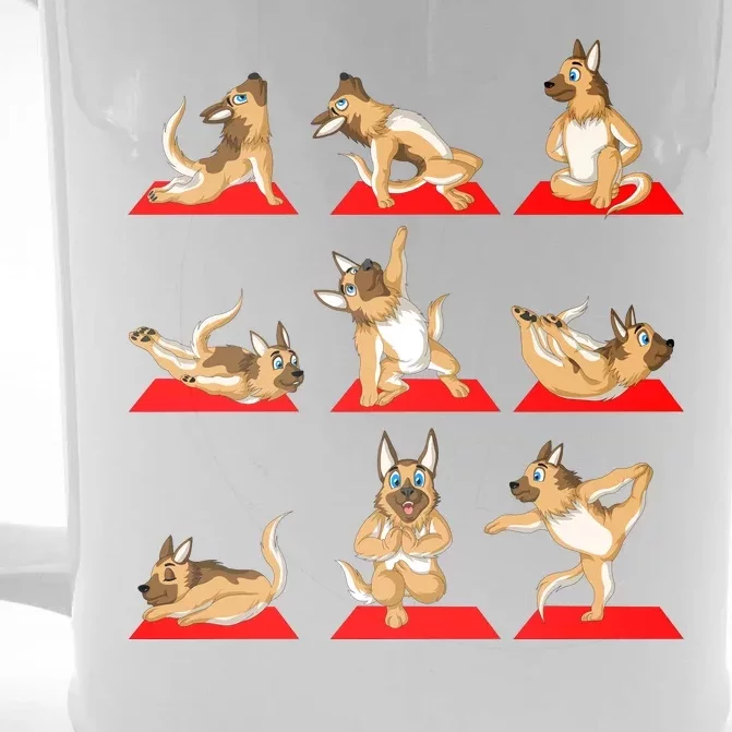 German Shepherd Yoga Front & Back Beer Stein