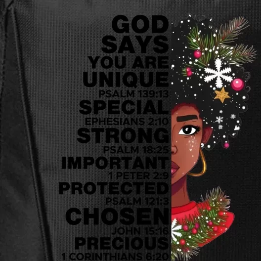 God Says You Are Winter Melanin Queen Black Magic Snow Gift City Backpack