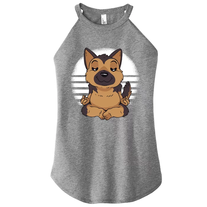 Ger Shepherd Yoga Namaste Gsd Lovers Dog Yoga Pose Gift Women’s Perfect Tri Rocker Tank