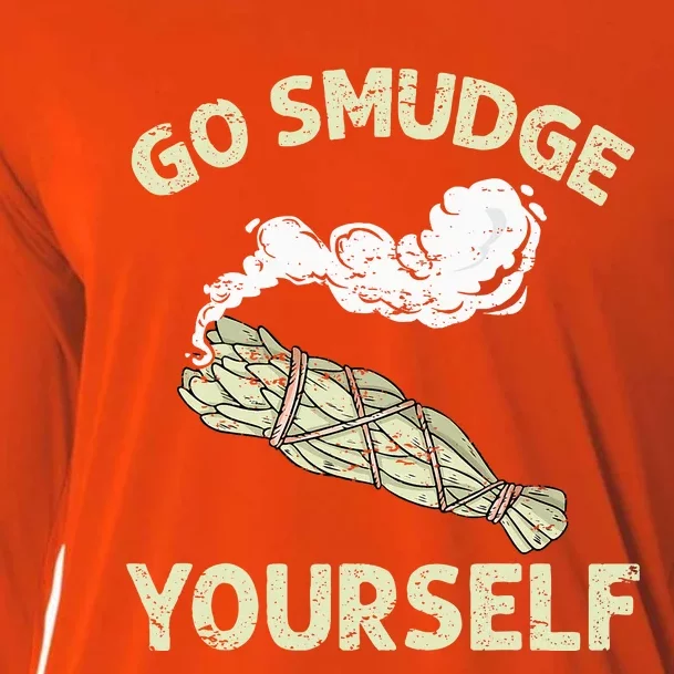 Go Smudge Yourself Native American Funny Smudging Feather Cooling Performance Long Sleeve Crew