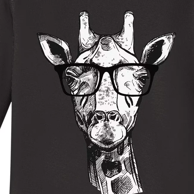 Giraffe Sunglasses Zoo Animal Lovers Safari Giraffes Baby Long Sleeve Bodysuit