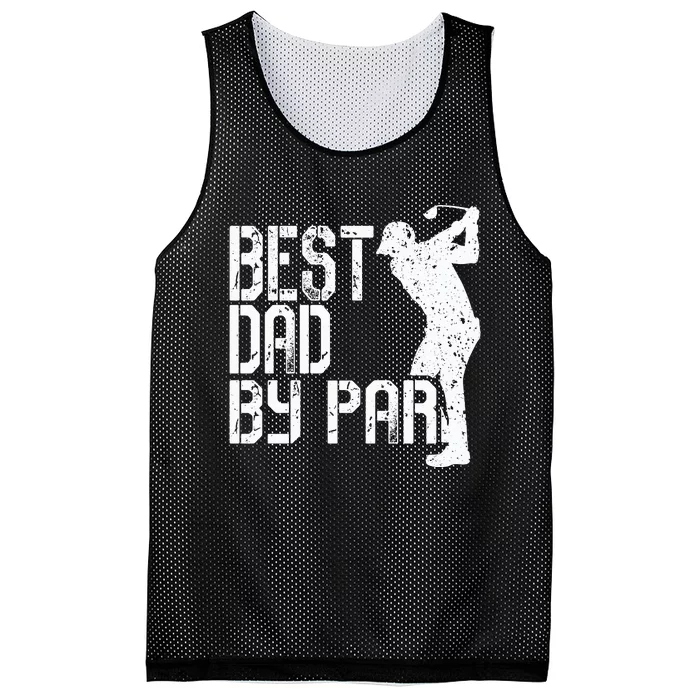 Best Dad By Par Golf Fathers Day Mesh Reversible Basketball Jersey Tank