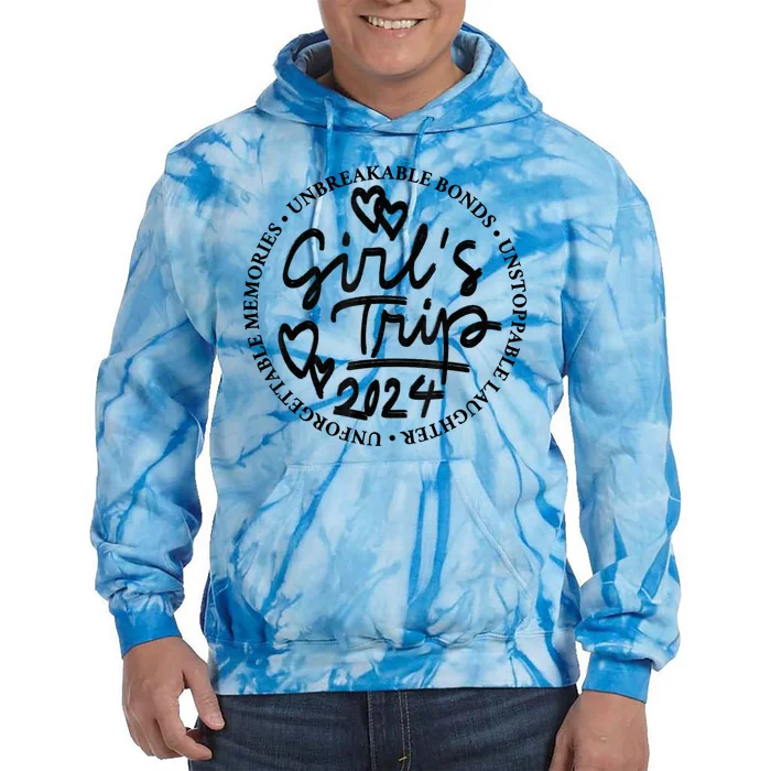 Girl Trip 2024 Weekend Vacation Matching Tie Dye Hoodie